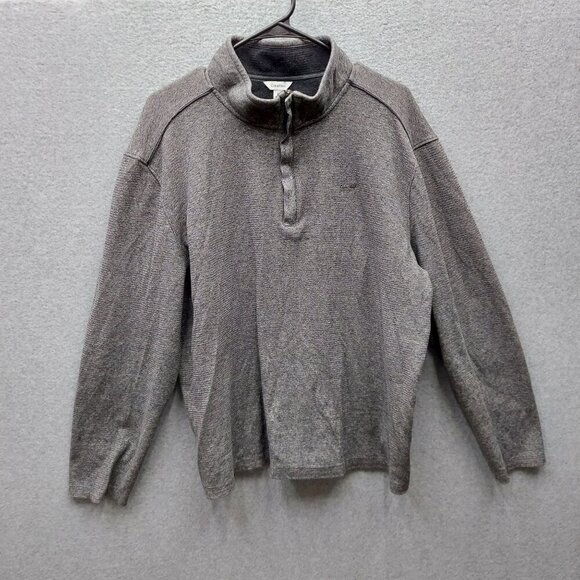 Calvin Klein Mens Half-Zip Pullover Sweater Gray XL 100% Cotton Made In Vietnam - Picture 1 of 6